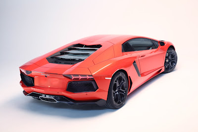 Lamborghini Aventador orange back shot