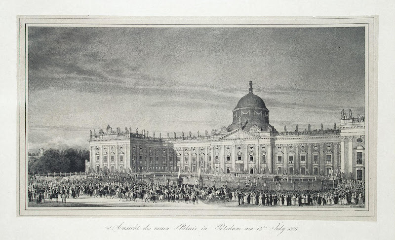 New Palace in Potsdam on 13 July 1829 by Johann-Philipp-Eduard Gaertner - History Art Prints from Hermitage Museum
