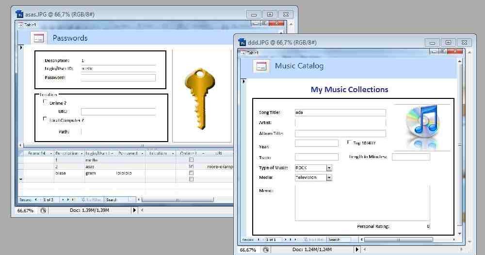 Contoh aplikasi database sederhana dari ms access  WARNING