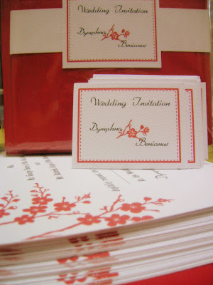 Red and White Wedding Invitation Ben Dymphna tying the knot