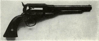 Beals type pistol is distinguished by frame covering back of barrel and square shank of loading lever. Arm was sold to Union in .36 and .44 sizes, identical in design but differing in size.