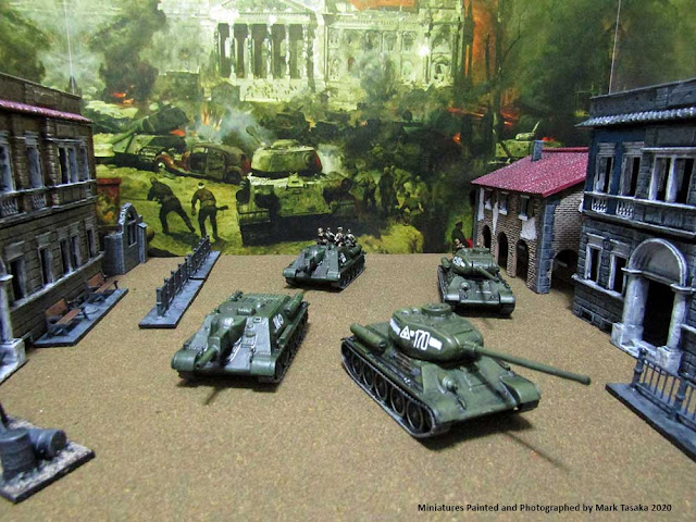 1/72 Italeri T-34/85 tanks & Pegasus Hobbies SU-122 assault guns