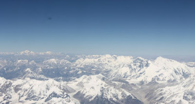 mountain flight over the beautiful himalayas