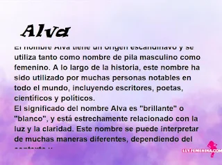 significado del nombre Alva