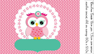 Pink Owl Quinceanera  Free Printable Labels.