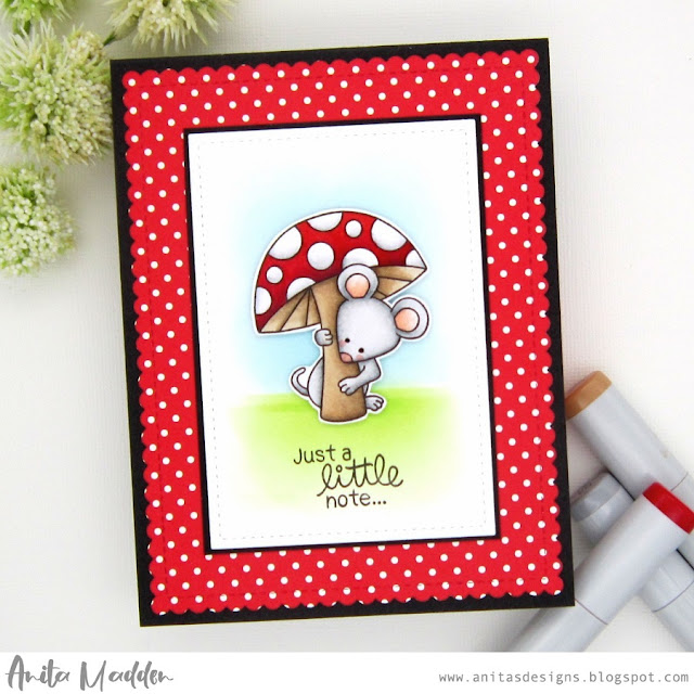 Just a little note by Anita features Garden Mice by Newton's Nook Designs; #inkypaws, #newtonsnook, #mousecards, #cardmaking, #cardchallenge