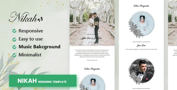 Nikah - Wedding Invitation Template Blogger Responsive