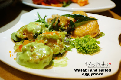 Wasabi and salted egg prawn - Peach Garden