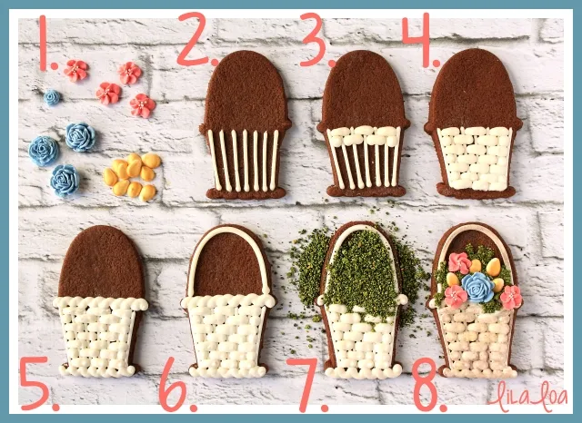 Learn how to use royal icing to make decorated baskets for spring and Easter ~ tutorial