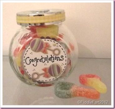 Fizzy Dummies in a jar New parents Present