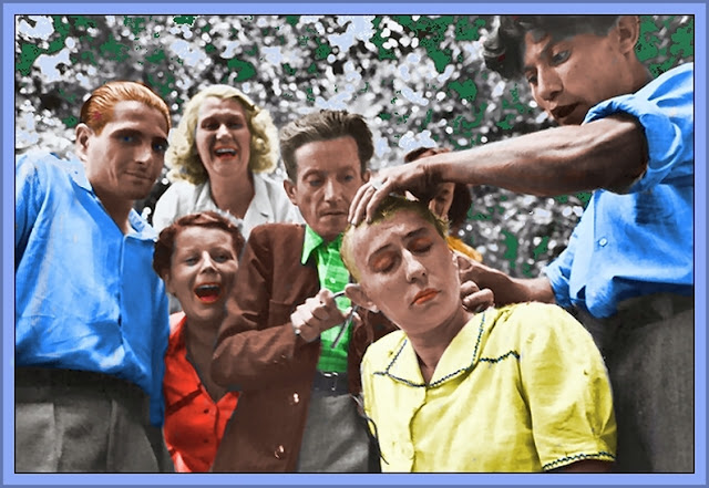 A French Woman Accused of Collaboration with the Germans is Shaved by Vindictive Neighbors in a Village near Marseille. August, 1944