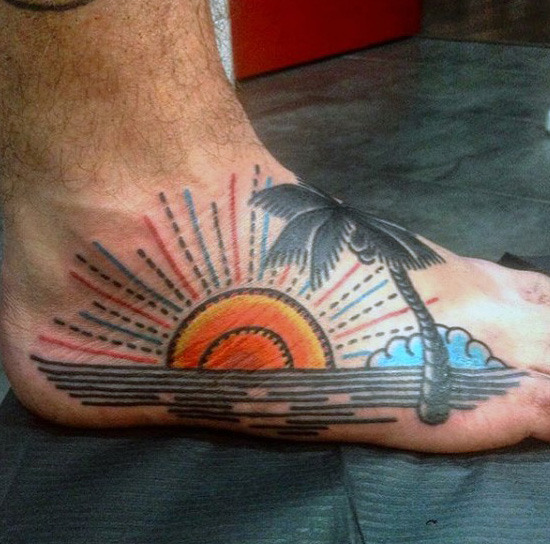 Tatuagem do pôr do sol - 46 ideias masculinas para se inspirar