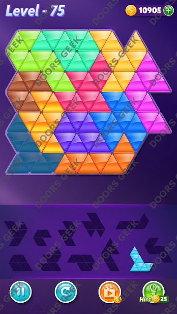 Block! Triangle Puzzle 11 Mania Level 75 Solution, Cheats, Walkthrough for Android, iPhone, iPad and iPod