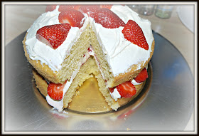 cake, sponge, strawberries