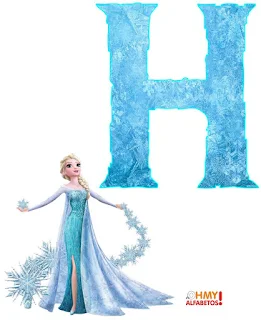 Alfabeto de Elsa de Frozen Haciendo Magia.  Elsa of Frozen Alphabet.