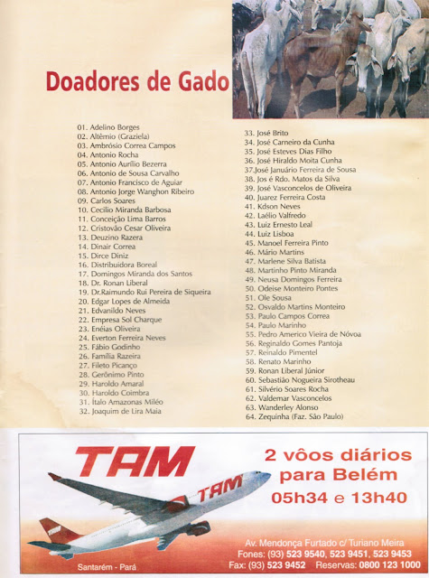 PROGRAMA DA FESTA DE NOSSA SENHORA DA CONCEIÇÃO – 2002 – Santarém – Pará - Brasil