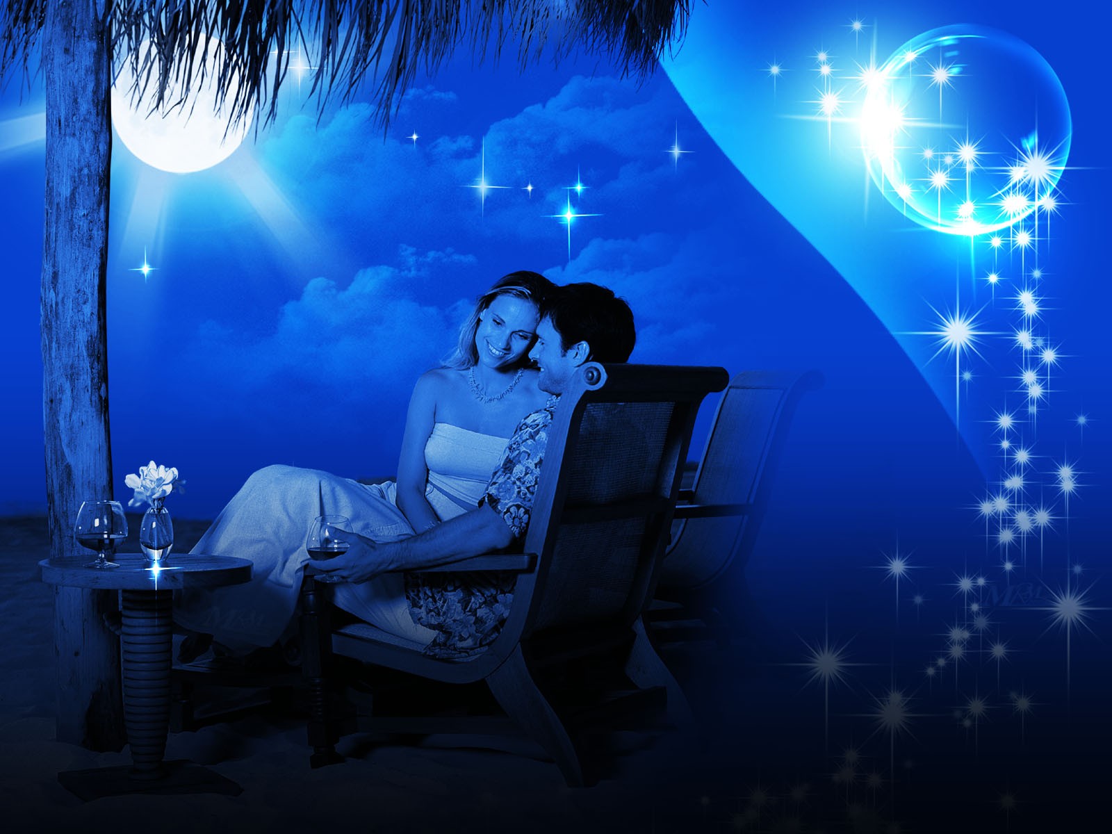 ... romance in moon light - Romantic Love wallpapers for Valentine's Day