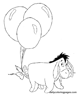 winnie the pooh birhtday coloring pages