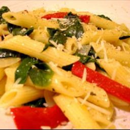 Spinach and Red Bell Pepper Pasta