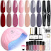 Mother's Day Gel Nail Polish Kit with UV Light, Nail Dryer and 7 Colors to Nail Art Decor for Mothers Day Gift