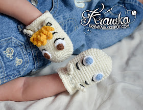 Krawka: Moomin and Snorkmaiden anti scratch gloves for infants FREE PATTERN