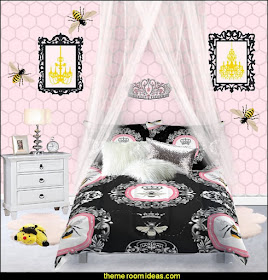 bumble bee bedrooms - Bumble bee decor - Honey bee decor - decorating bumble bee home decor - Bumble Bee themed nursery - bee wallpaper mural decals - Honeycomb Stencil - hexagonal stencils - bees in springtime garden bedroom -  bee themed nursery - black yellow bedroom ideas - Hexagon pattern -