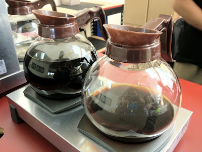 iPhone 4S shot of glass coffee pots using the HDR (High Dynamic Range) camera feature and Auto-Enhance photo editing tool.
