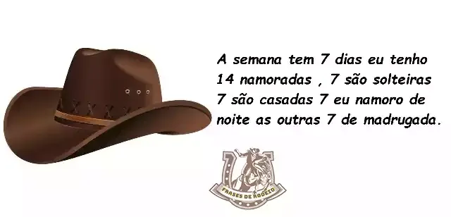 Frases de Rodeio - A semana tem 7 dias eu tenho 14 namoradas , 7 são solteiras