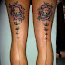 Stylish Women Leg With Attractive Flowers Tattoo