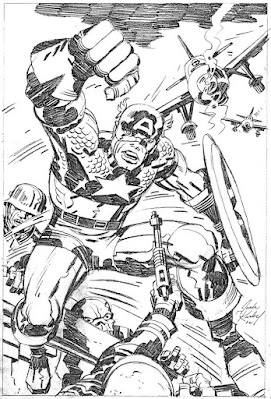 Captain America pencil art by Jack Kirby