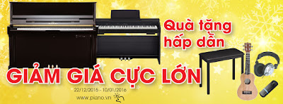 Khuyến mãi đàn piano Mừng Giáng Sinh - Đón Năm Mới 2016