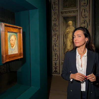 Caterina Balivo mostra Van Gogh autoritratto foto 7 ottobre 2022