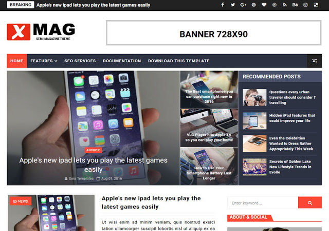 X Mag Blogger Template