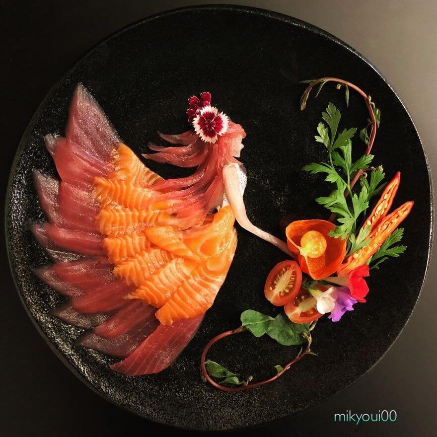 Sashimi Artist Designs Stunning Art From Raw Fish And Other Foods