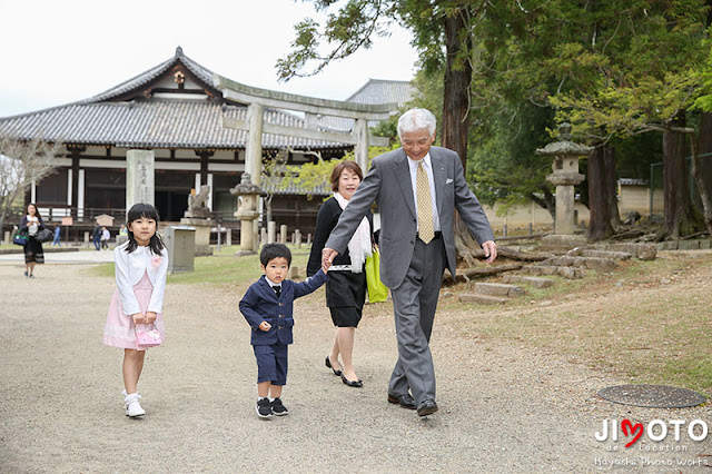 手向山八幡宮でお宮参り出張撮影