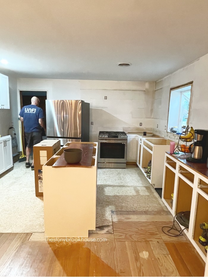 New kitchen with base cabinets