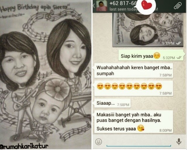 Karikatur Hitam Putih Handmade harga Mulai 100 Ribu (Untuk 