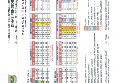 Kalender Pendidikan Tahun Ajaran 2019/2020