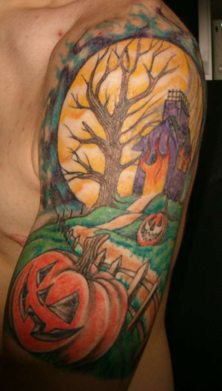 Star Tattoo designs. Halloween Sleeve Tattoo. Sponsored Link