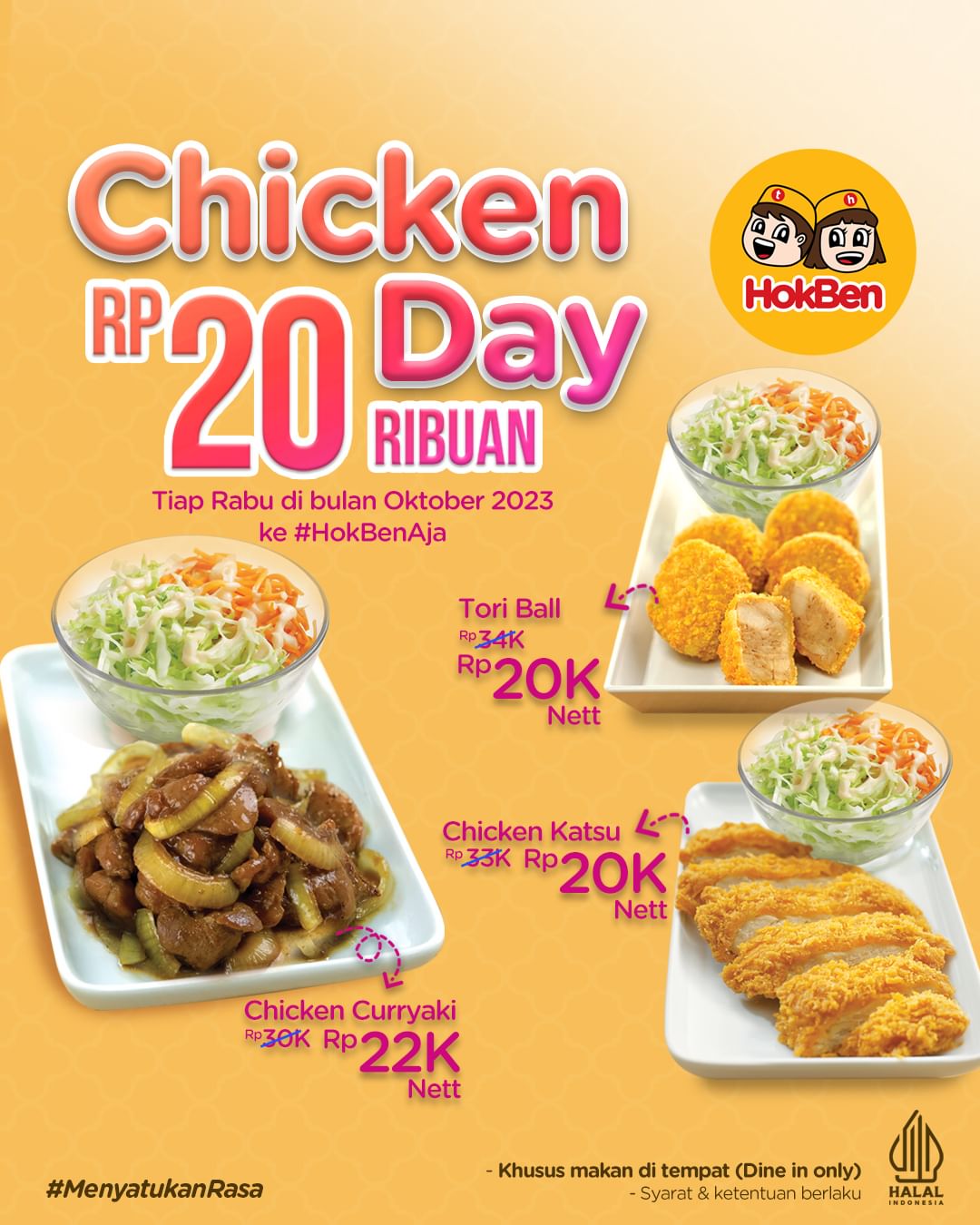 Promo Hokben Chicken Day Rp. 20 Ribu-an