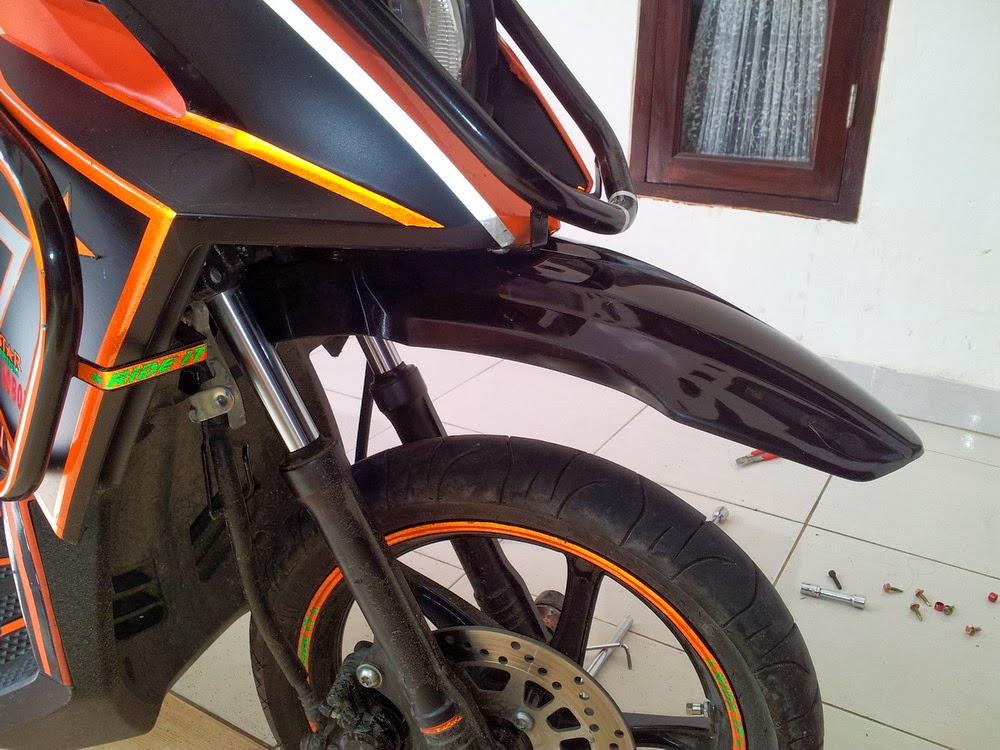 AERO XRIDERS INDONESIA Pasang Spakboard Depan KLX Di X ride 