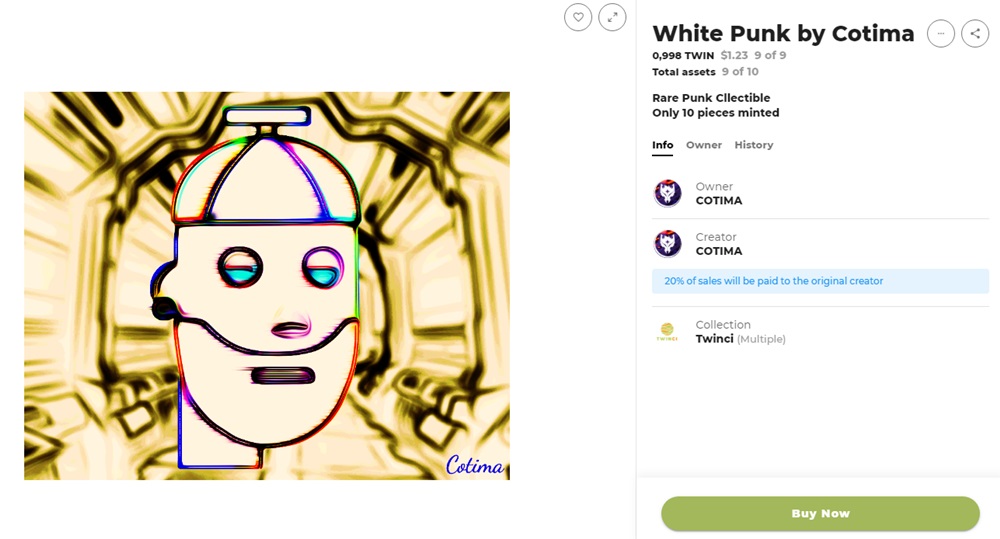 white punk cotima cyber NFT pennies