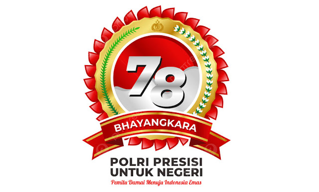 Tema Slogan Logo HUT Polri ke 78 tahun 2024 terbaru