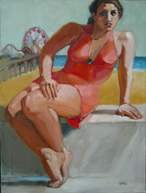 Santa Monica Pier Oil Painting Figurative Marie Fox