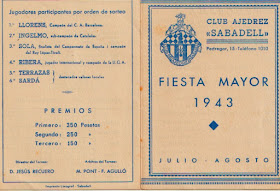 Díptico del II Torneo de Sabadell 1943