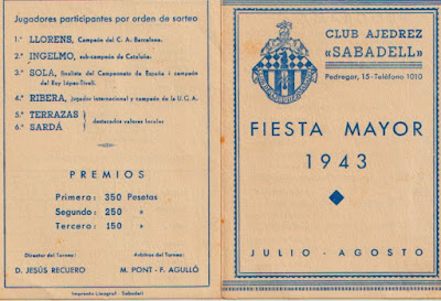 Díptico del II Torneo de Sabadell 1943