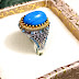 Feroza Style Gem in Turkish Style Ring with Micro Zircones 