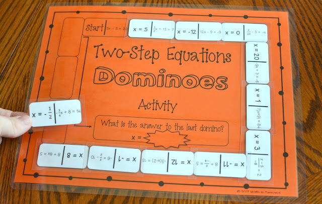 Two-Step Equations Dominoes Activity