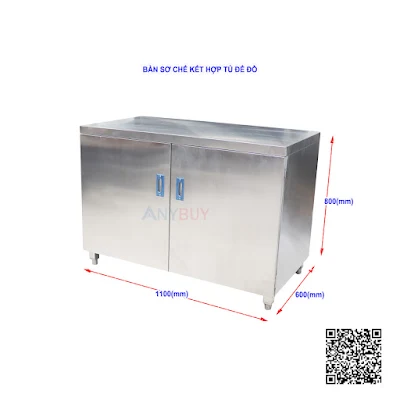 Tủ bàn sơ chế dùng cho bếp nhà hàng model BSCKHTDD