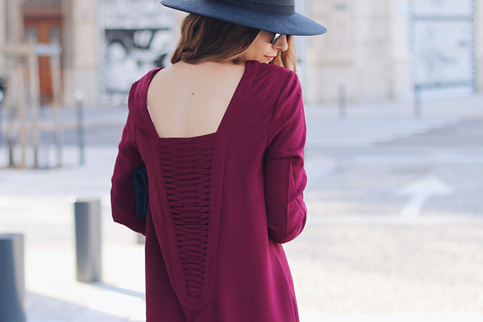 burgundy dress